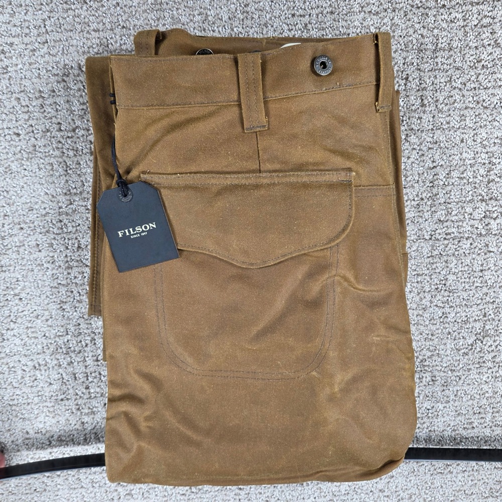 Filson Oil Finish Double Tin Cloth Pants Dark Tan Mens 36x32 NWT